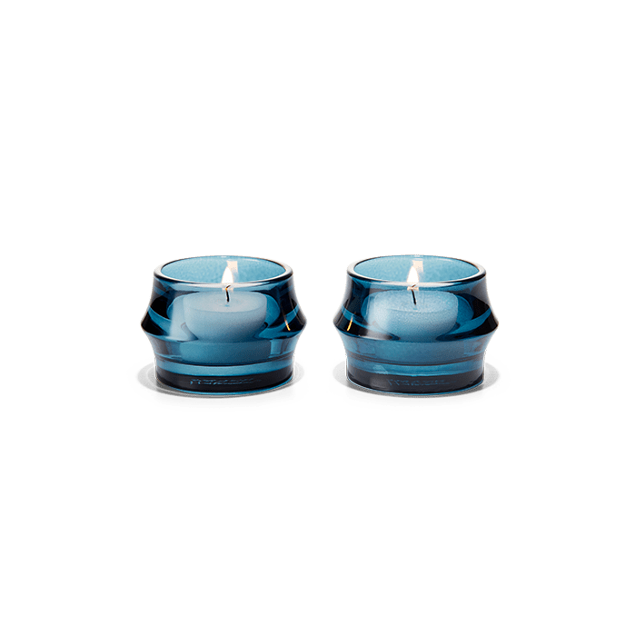 Holmegaard ARC Tealight Holder, Dark Blue, 2.8", 2 Pcs.