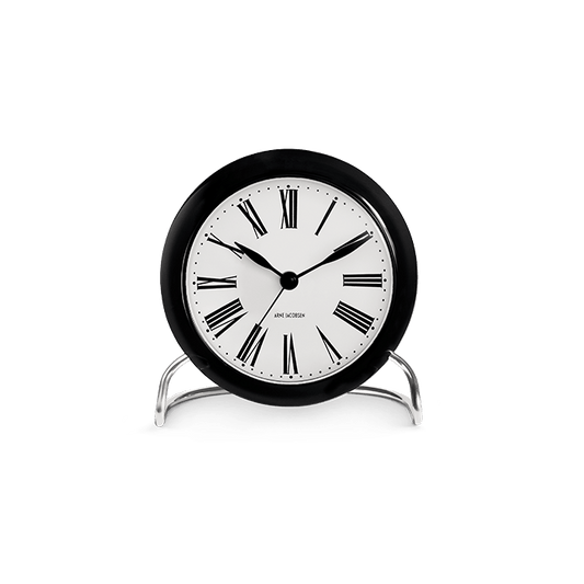 Arne Jacobsen Roman Table Clock, White/Black, Ø: 4.3"