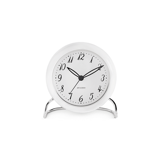 Arne Jacobsen LK Table Clock, White, Ø: 4.3"