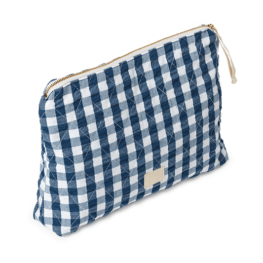 JUNA Karla Toiletry Bag, Dark Blue/White