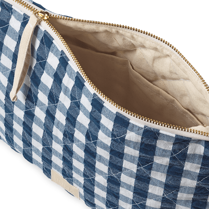 JUNA Karla Toiletry Bag, Dark Blue/White