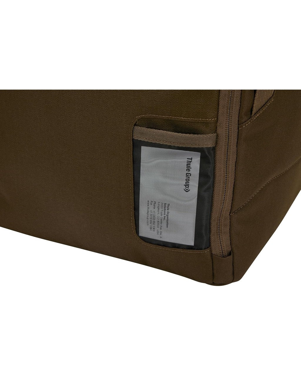 Brown bag with a visible brand label on a white background Thule Roundtrip Boot Bag 35L | Deep Khaki 