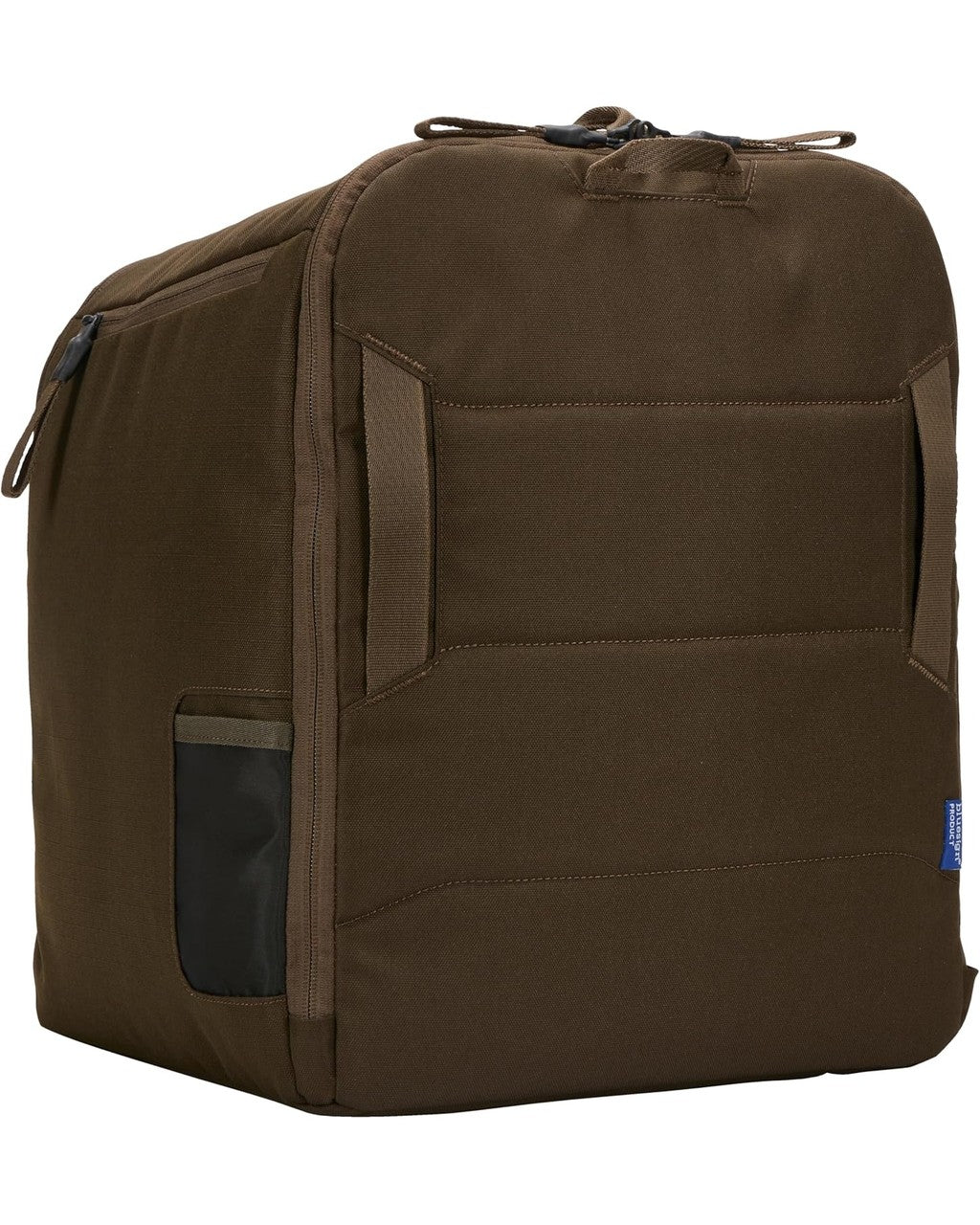 Brown thule-roundtrip-ski-snowboard-boot-bag-35l with multiple pockets on a white background | Deep Khaki 