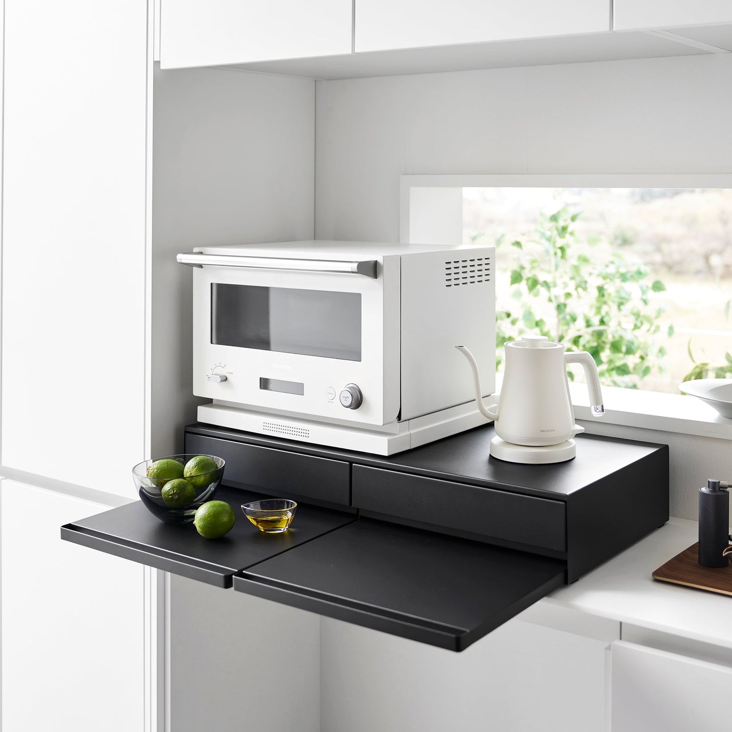 Yamazaki Home Wide Countertop Drawer with Pull-Out Shelf