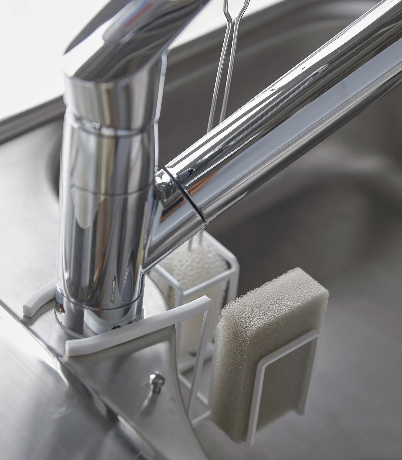Yamazaki Home Faucet-Hanging Sponge and Brush Holder
