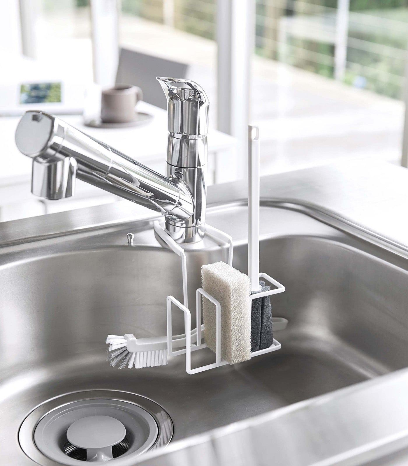 Yamazaki Home Faucet-Hanging Sponge and Brush Holder