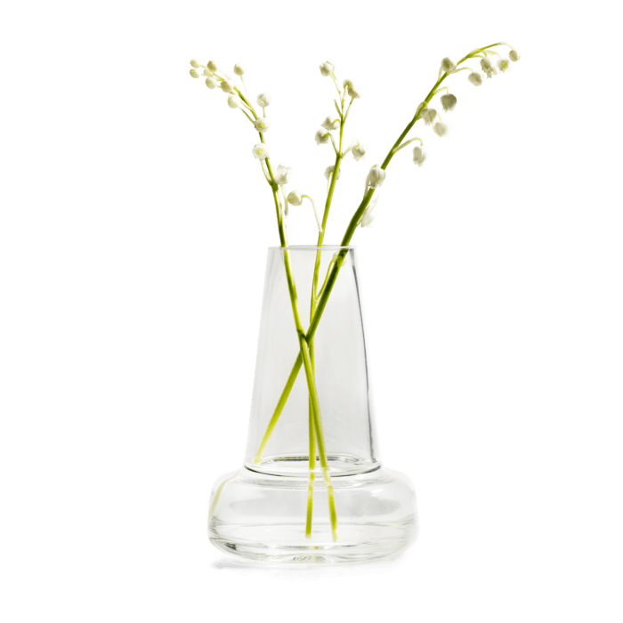 Holmegaard Flora Vase, Clear, H: 9.4"