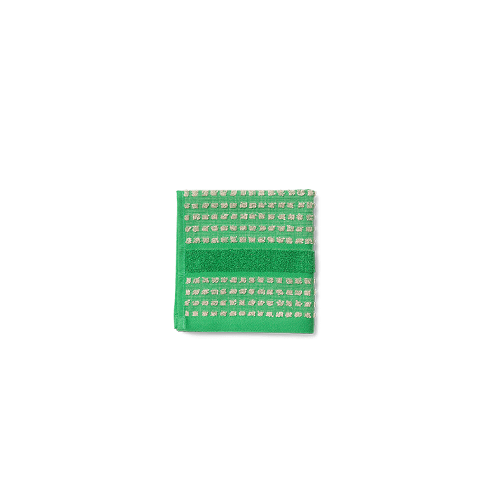 JUNA Check Towels, Green/Sand