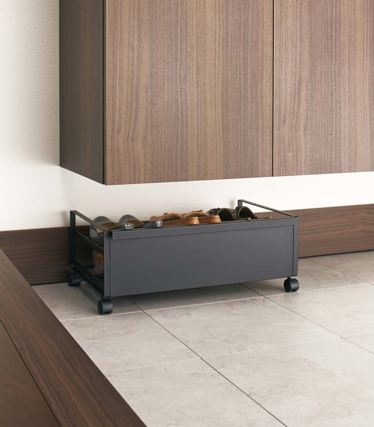 Rolling Shoe Rack (9" H)  - Steel