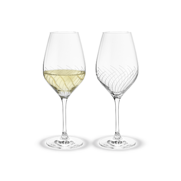 Holmegaard Cabernet Lines White Wine Glass, Clear, 12.2 Oz, 2 Pcs.