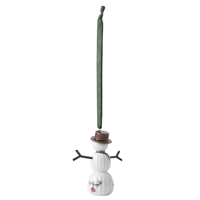 Kähler Hammershøi Christmas Hanging Snowman, H: 3.7"