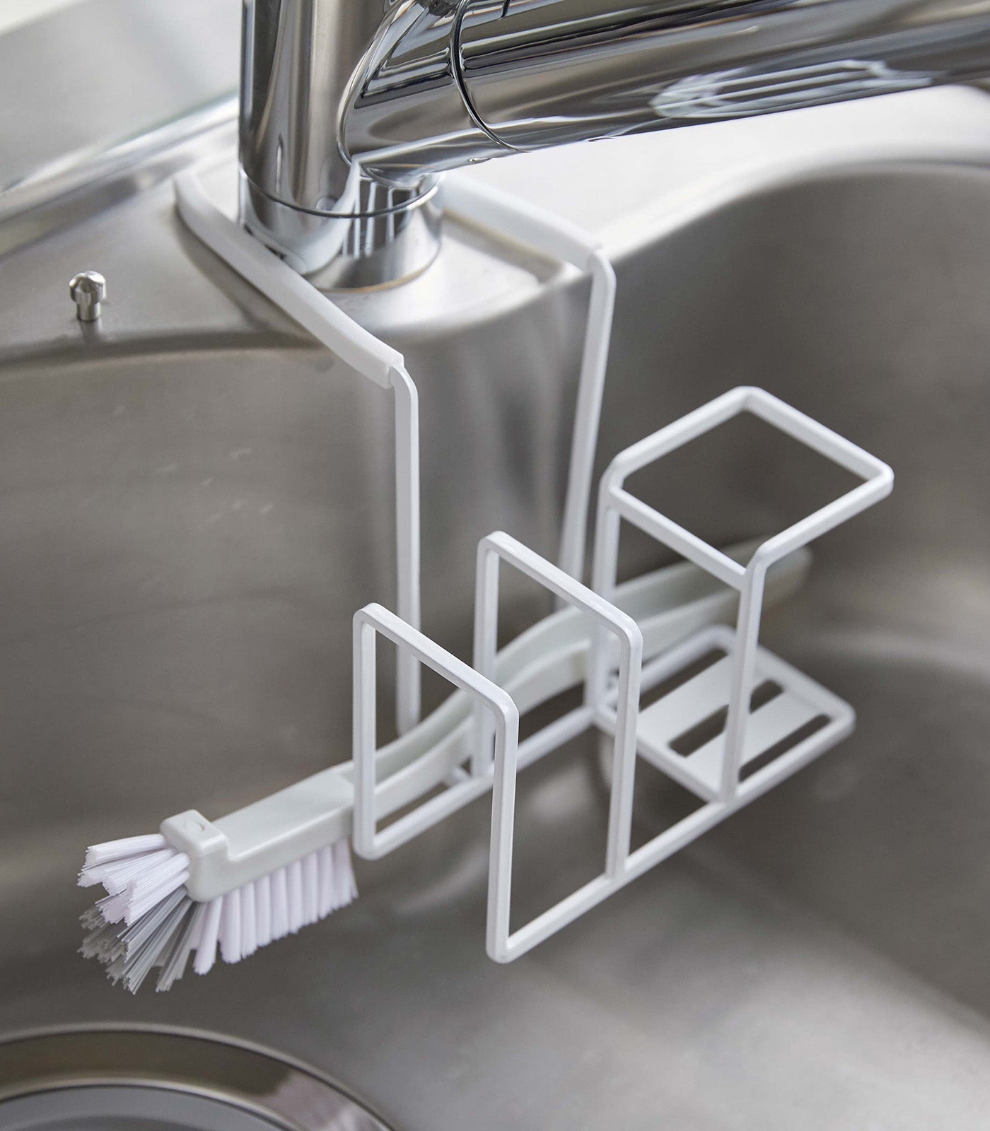 Yamazaki Home Faucet-Hanging Sponge and Brush Holder