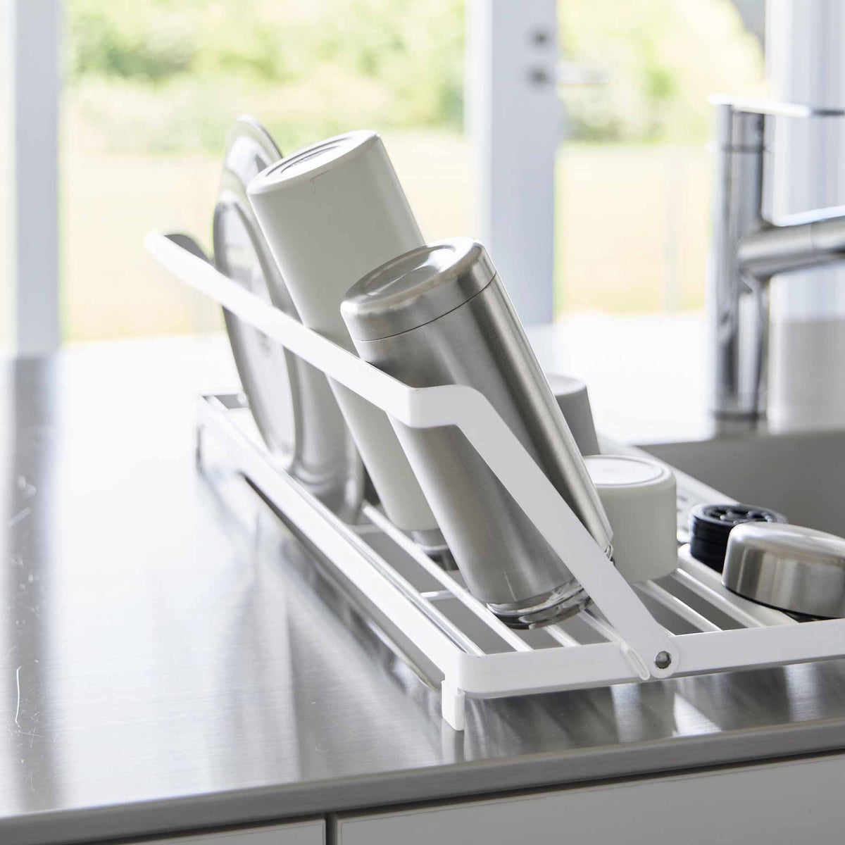 Slim Over-the-Sink Dish Drying Rack - Steel