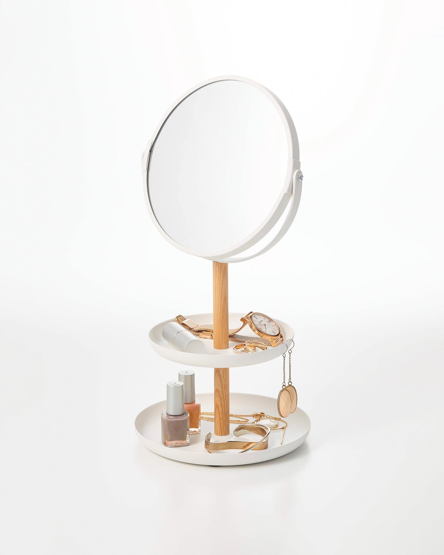 Yamazaki Home Two-Tier Jewelry Tray With Mirror