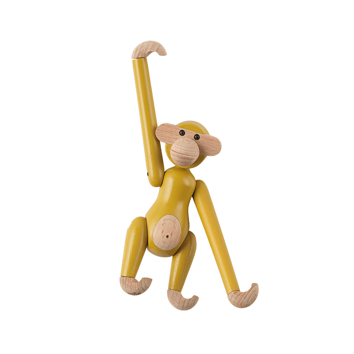 Kay Bojesen Vintage Monkey, Mini, Yellow, H: 3.7"