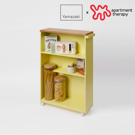 Yamazaki Home Rolling Storage Cart - Yellow Pear, 27-Inch