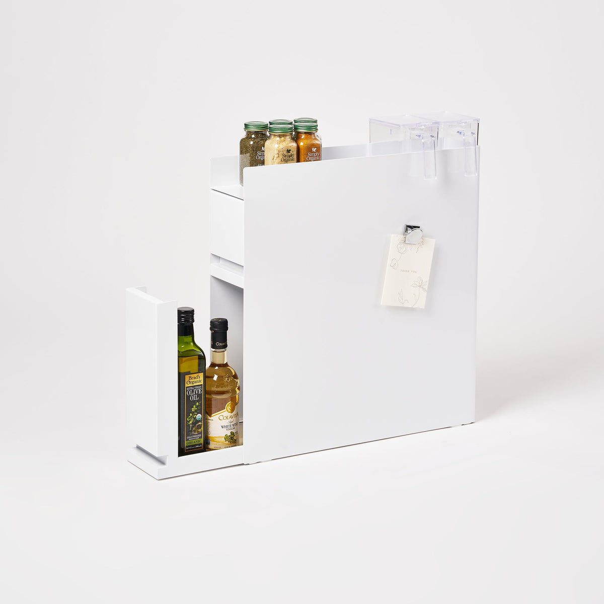 Two-Tier Sliding Drawer Seasoning Rack - Steel