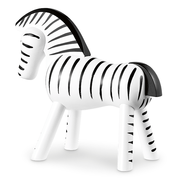 Kay Bojesen Zebra, Black/White, H: 5.5"