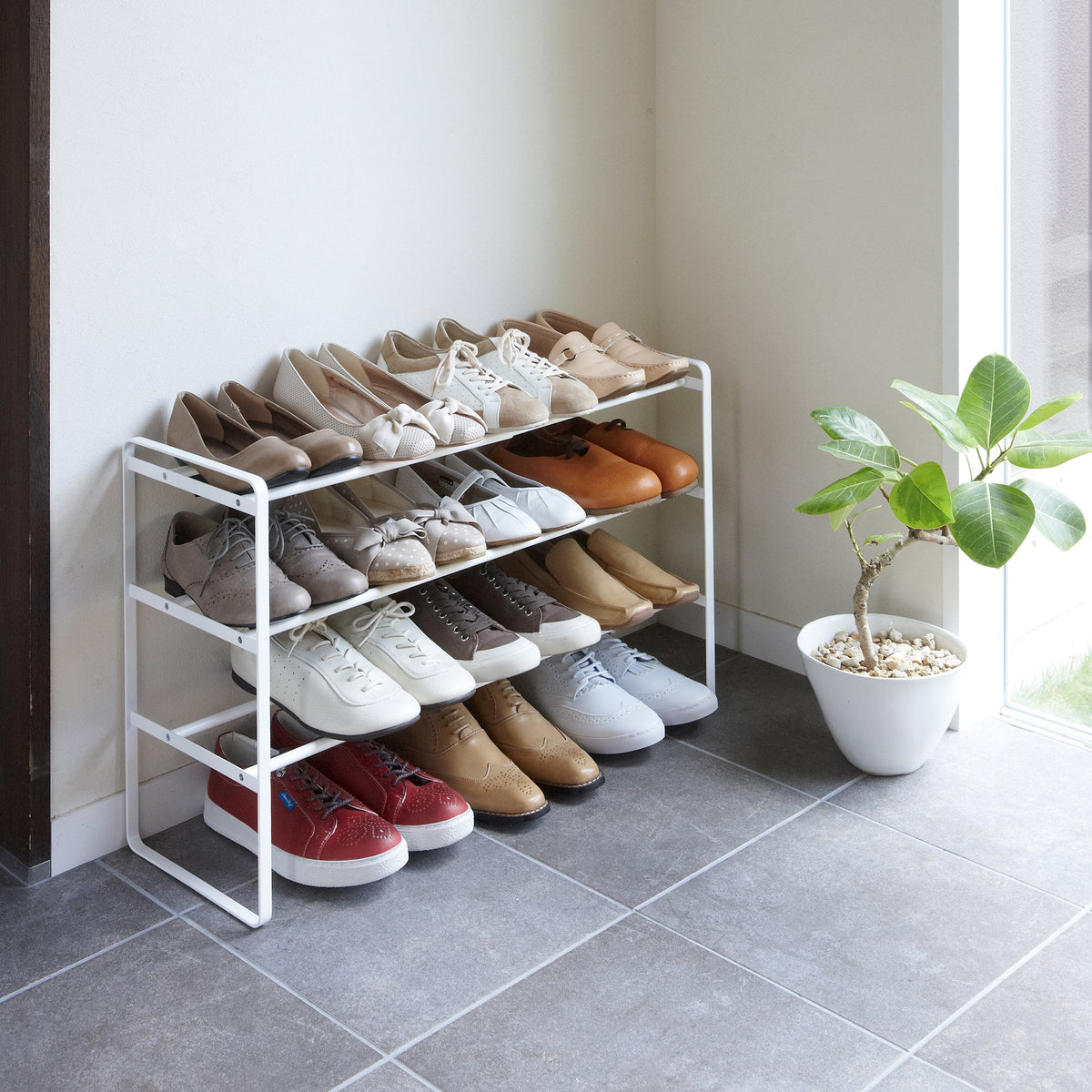 Three-Tier Expandable Shoe Rack (18" H)  - Steel