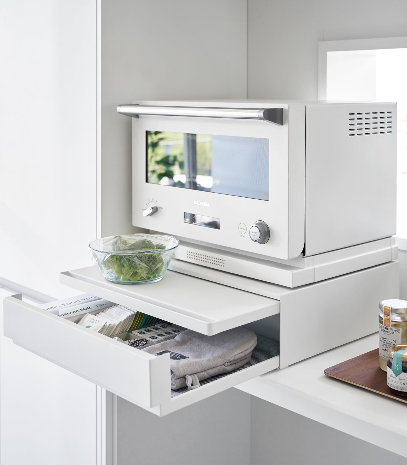 Yamazaki Home Countertop Drawer with Pull-Out Shelf