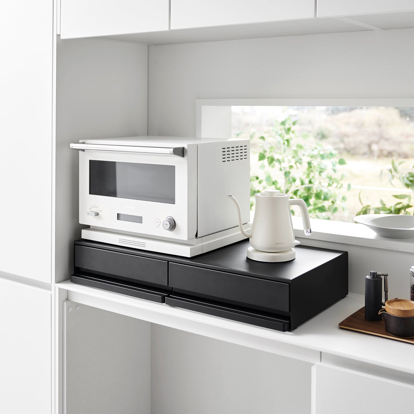 Yamazaki Home Wide Countertop Drawer with Pull-Out Shelf