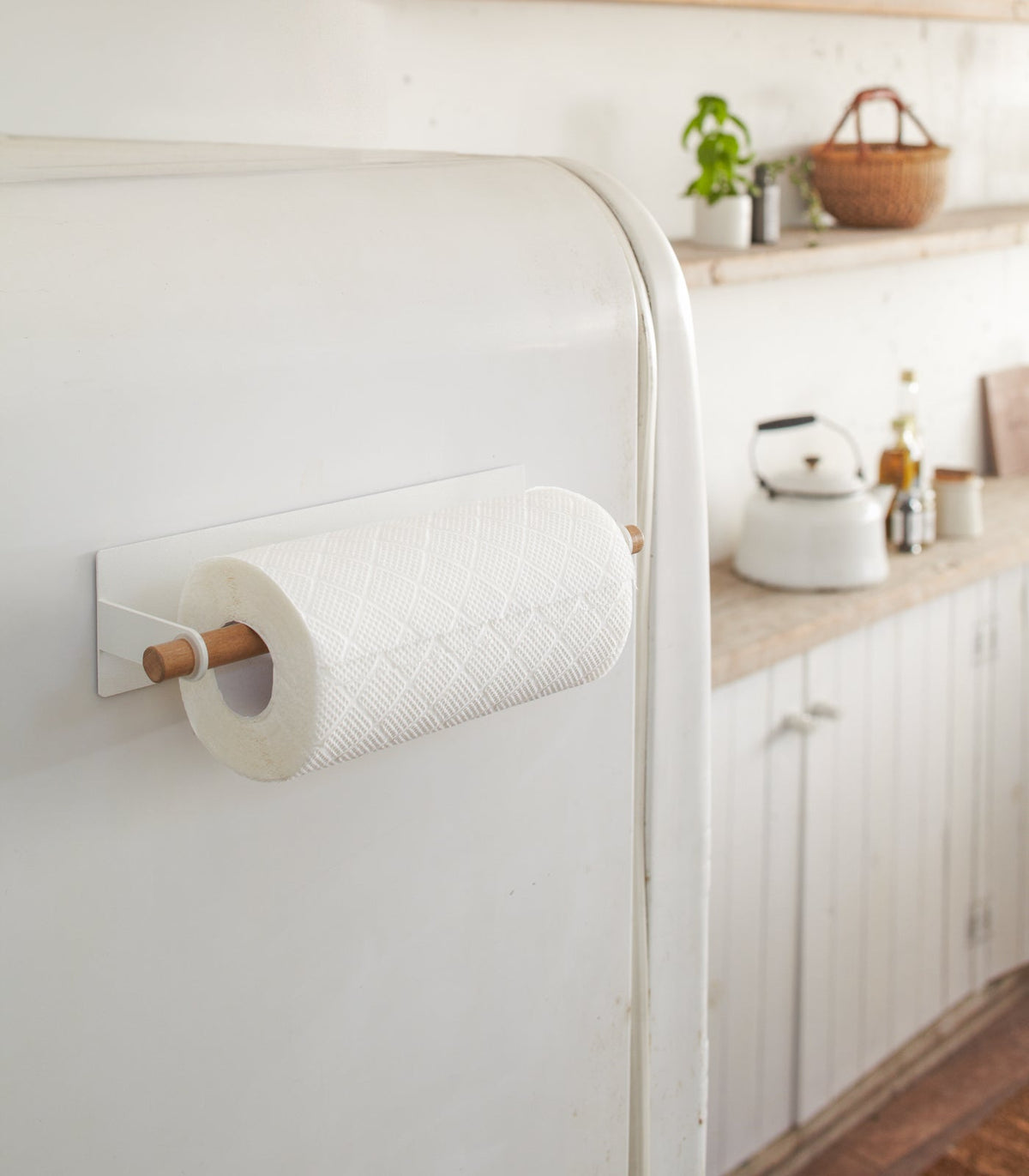 Magnetic Paper Towel Hanger - Steel + Wood