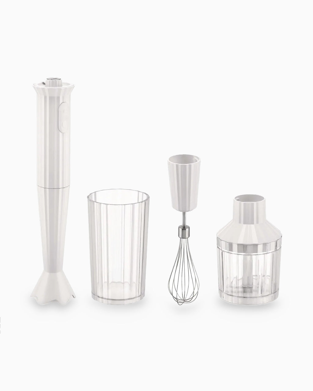 ALESSI Plissé Hand Blender & Whisk Set in White