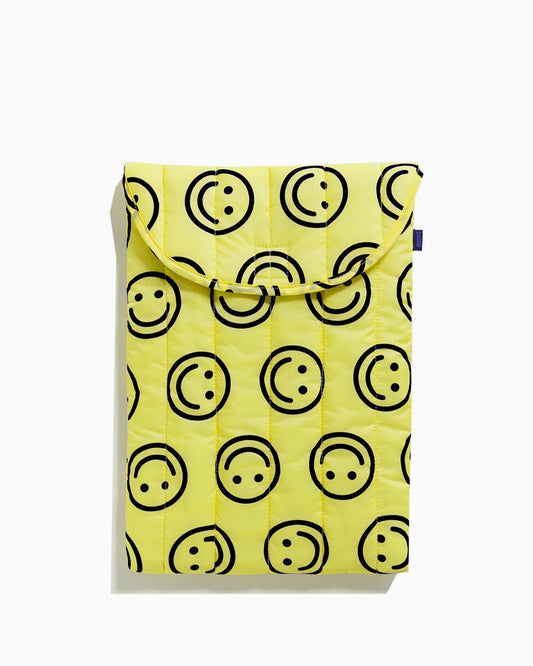 Baggu Puffy Laptop Sleeve in Yellow Happy | Yellow Happy