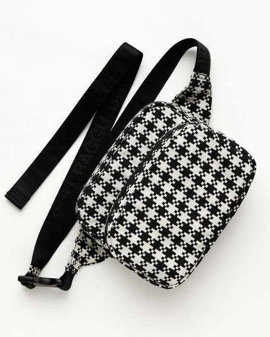 Baggu Fanny Pack in Black and White Pixel Gingham