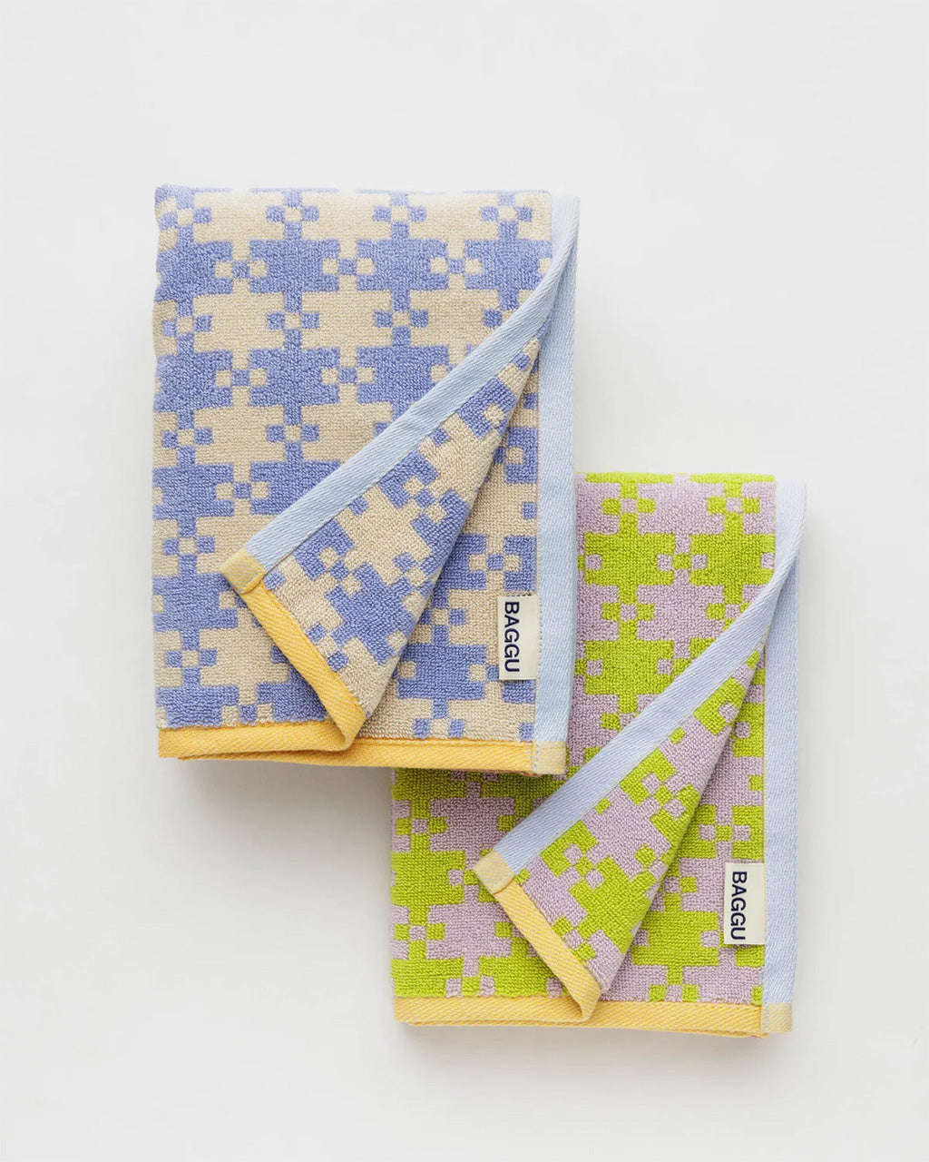 Baggu Hand Towel Set in Pastel Pixel Gingham | Pastel Pixel Gingham