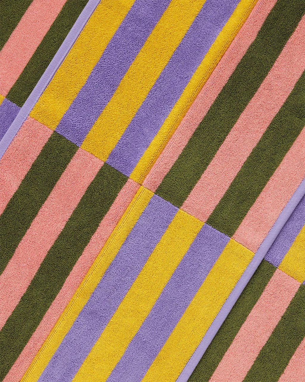 Close-up of Baggu Hand Towel Set material | Sunset Quilt Stripe