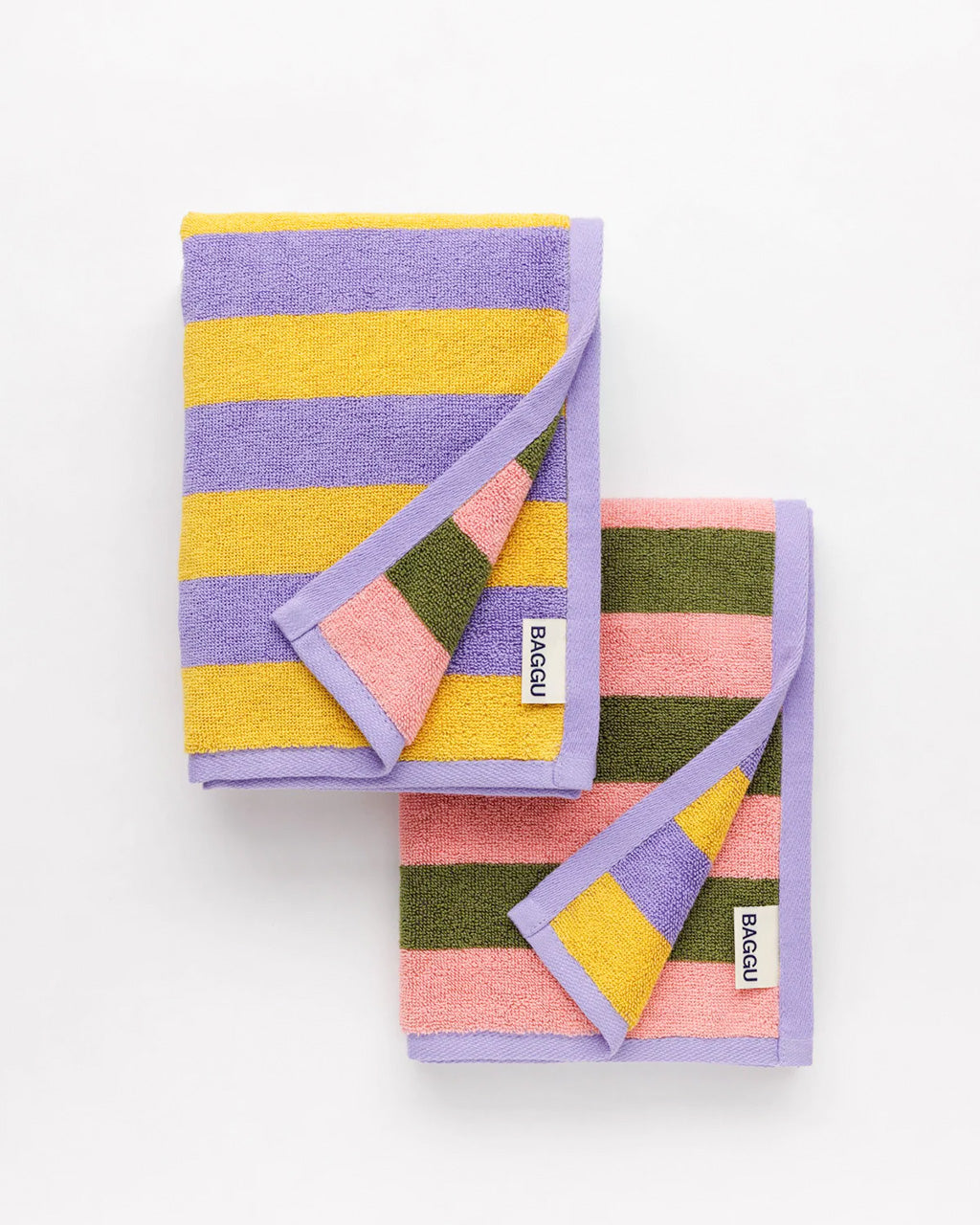 Baggu Hand Towel Set in Sunset Quilt Stripe | Sunset Quilt Stripe