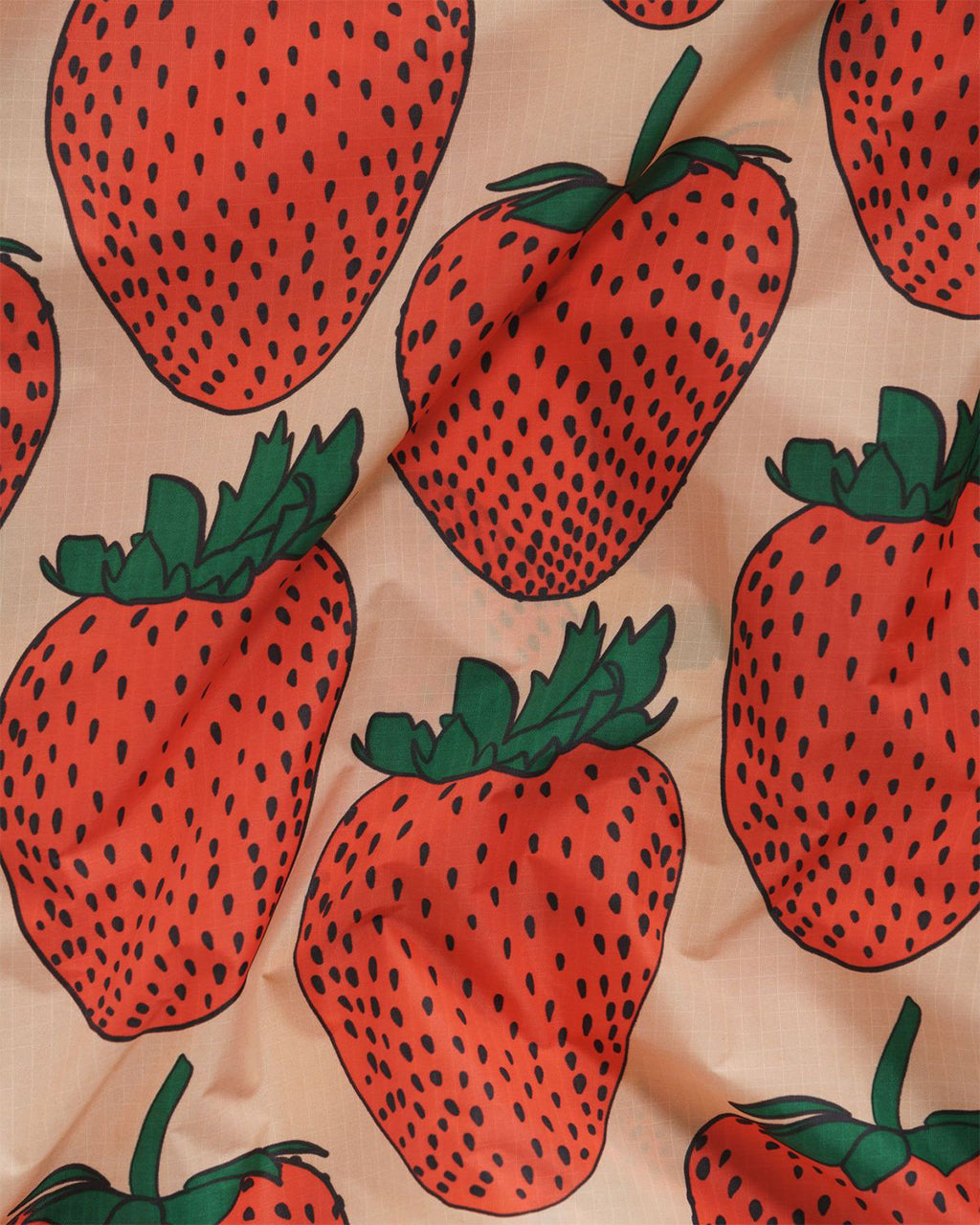 Close-up of Baggu Big Reusable Bag material | Strawberry