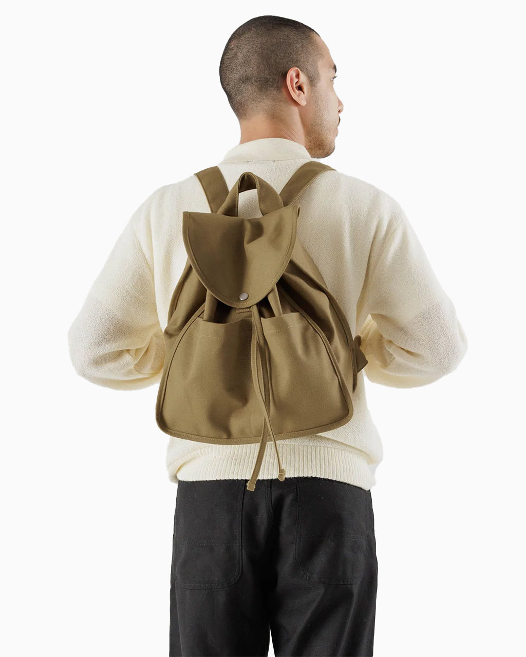 Baggu Drawstring Backpack with exterior side pockets