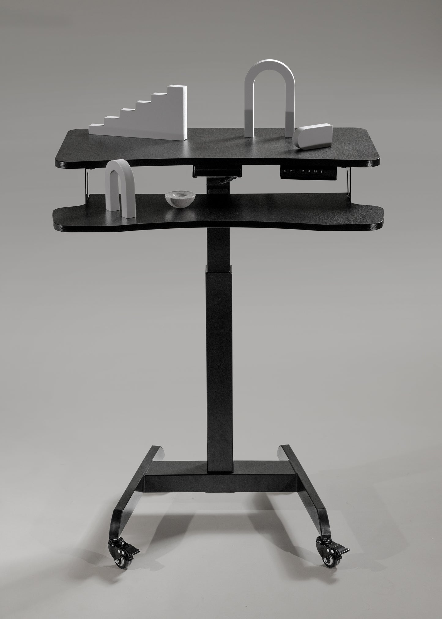 OCOMMO Mobile Auto Rise Desk with Keyboard Tray