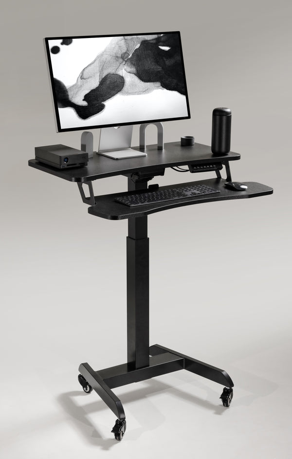 OCOMMO Mobile Auto Rise Desk with Keyboard Tray