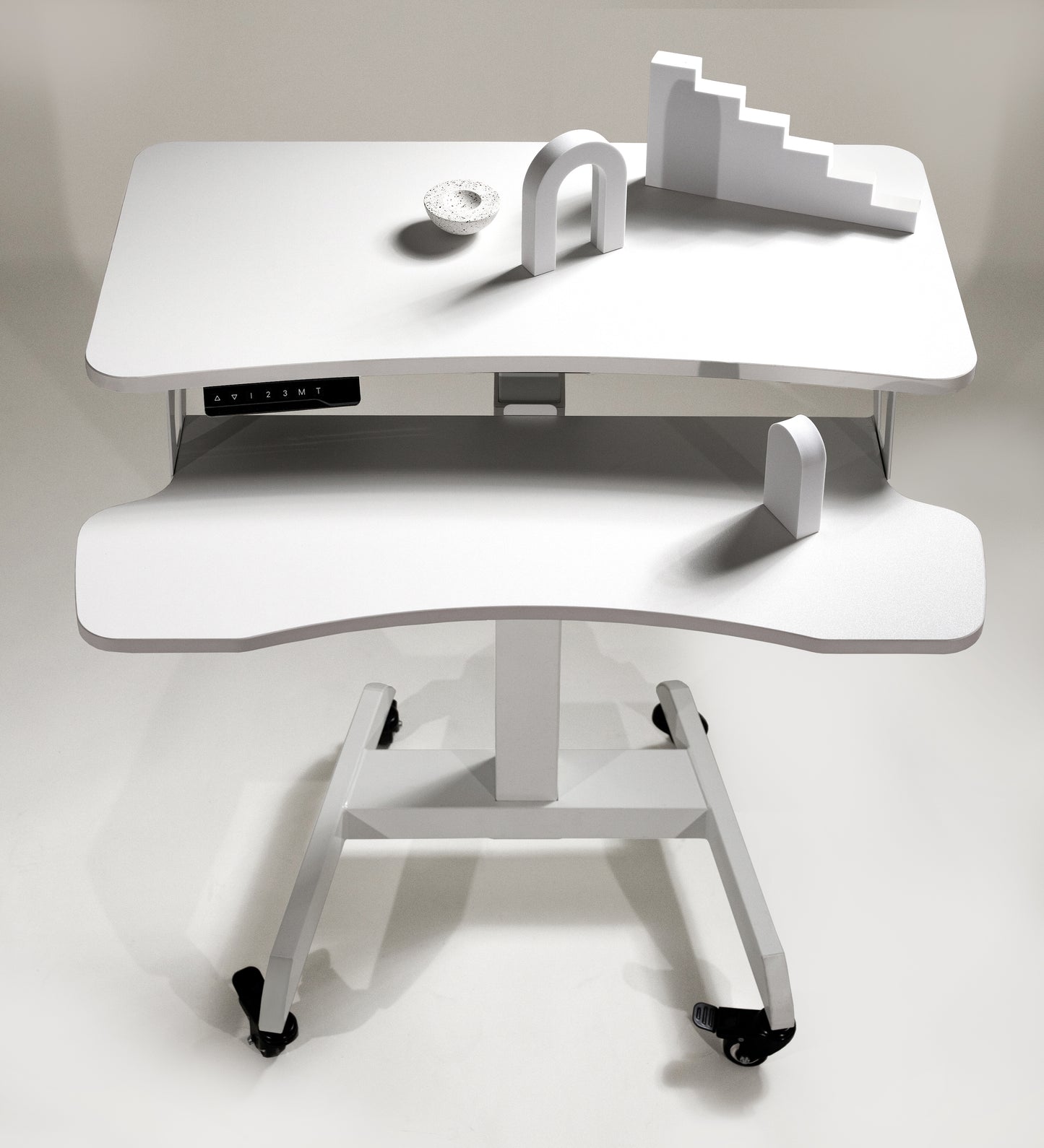 OCOMMO Mobile Auto Rise Desk with Keyboard Tray