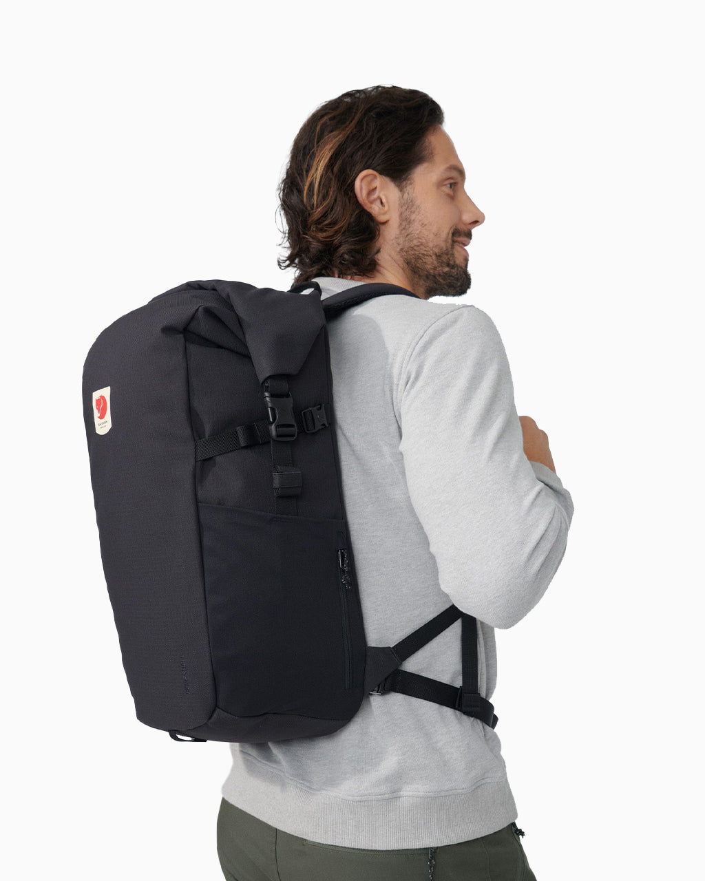 Fjallraven Ulvo Rolltop 30L Backpack in Use | Black