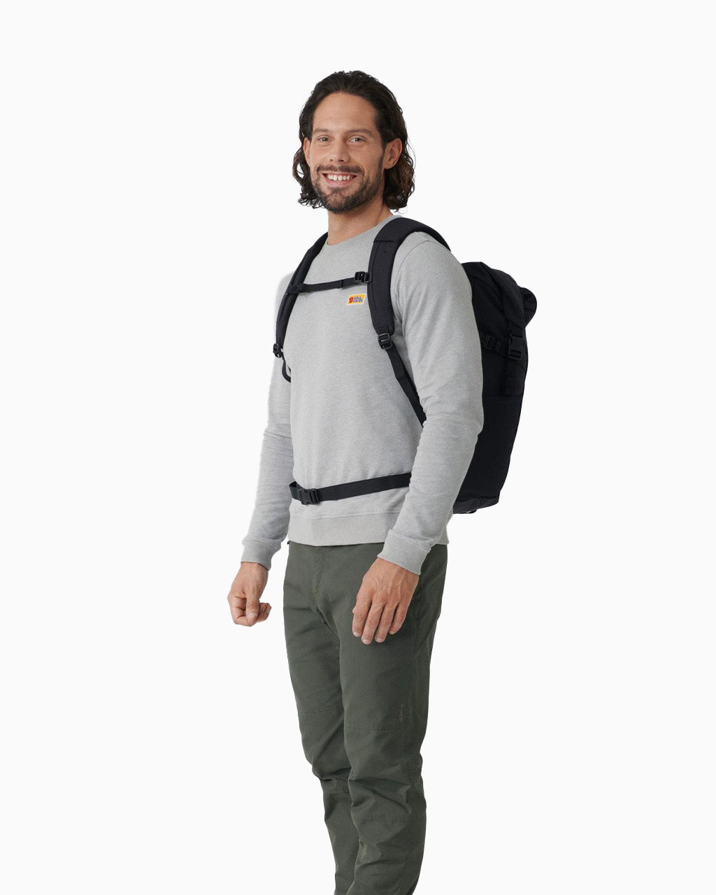 Fjallraven Ulvo Rolltop 30L Backpack with straps | Black