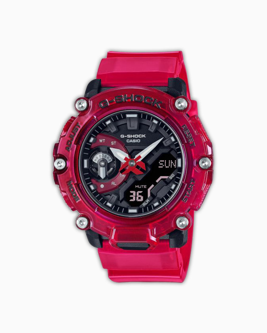 G-Shock GA2200SKL-4A Sound Waves Skeleton Series Watch Red