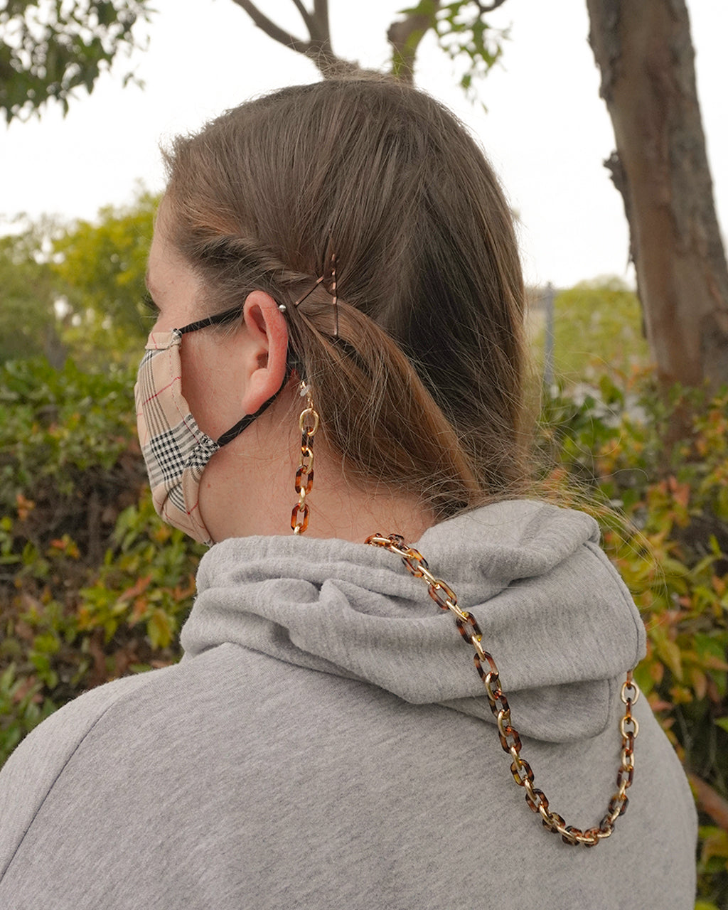 Chunky Resin Convertible Necklace Face Cover / Glasses Chain