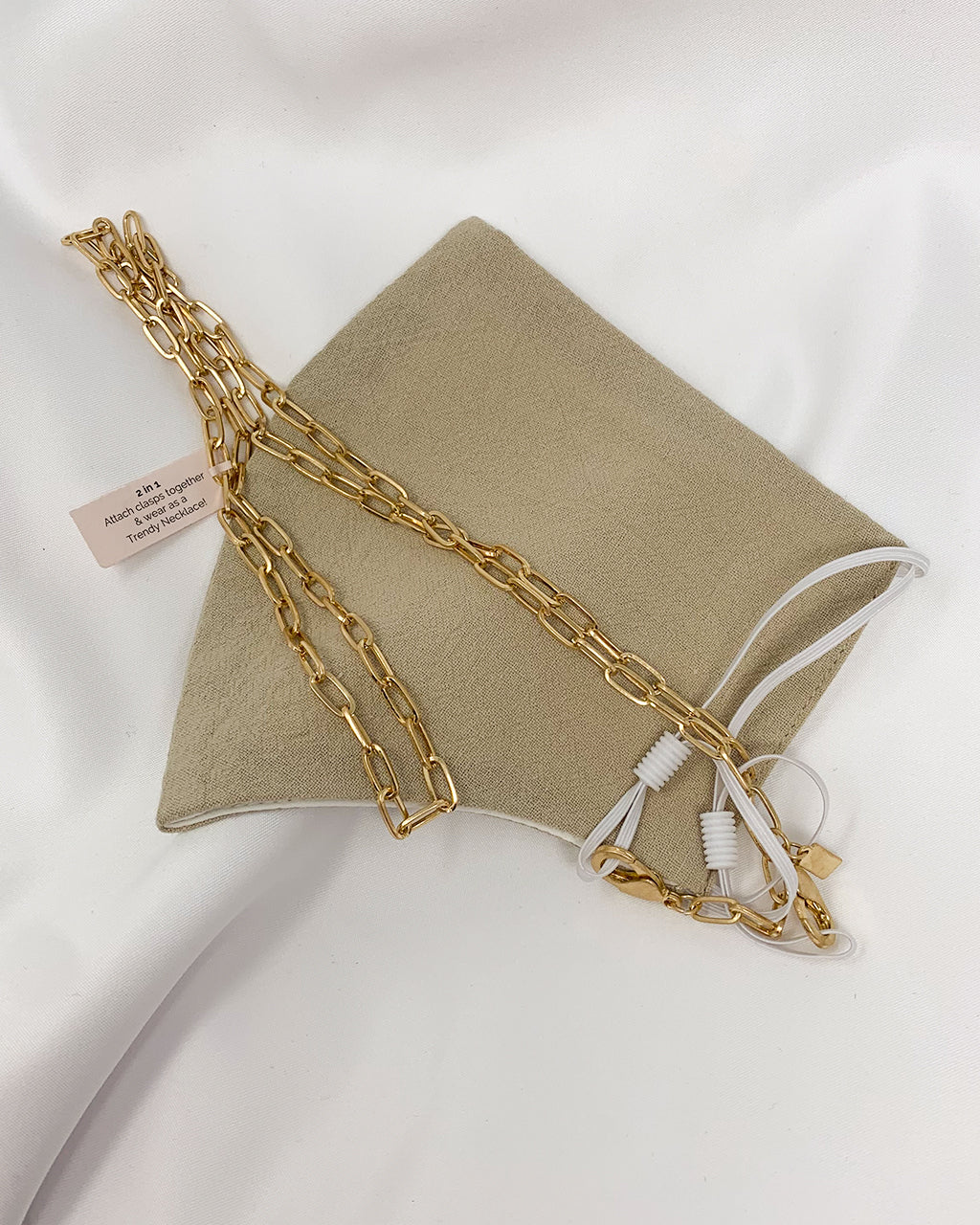 Dainty Oval Chain Face Cover / Glasses Chain