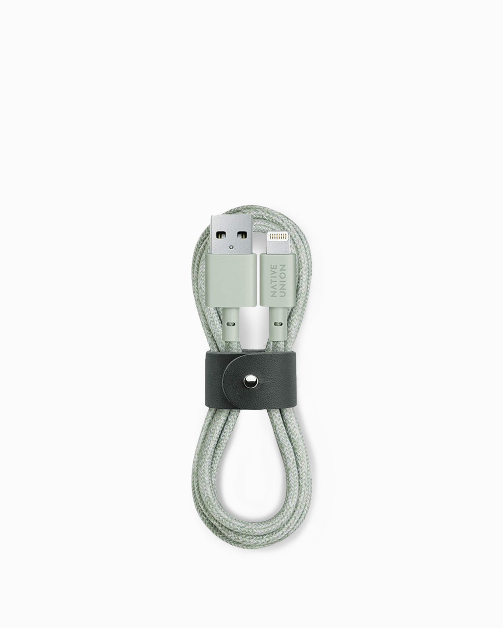 Native Union Belt Cable 4ft Lightning Front View | Sage