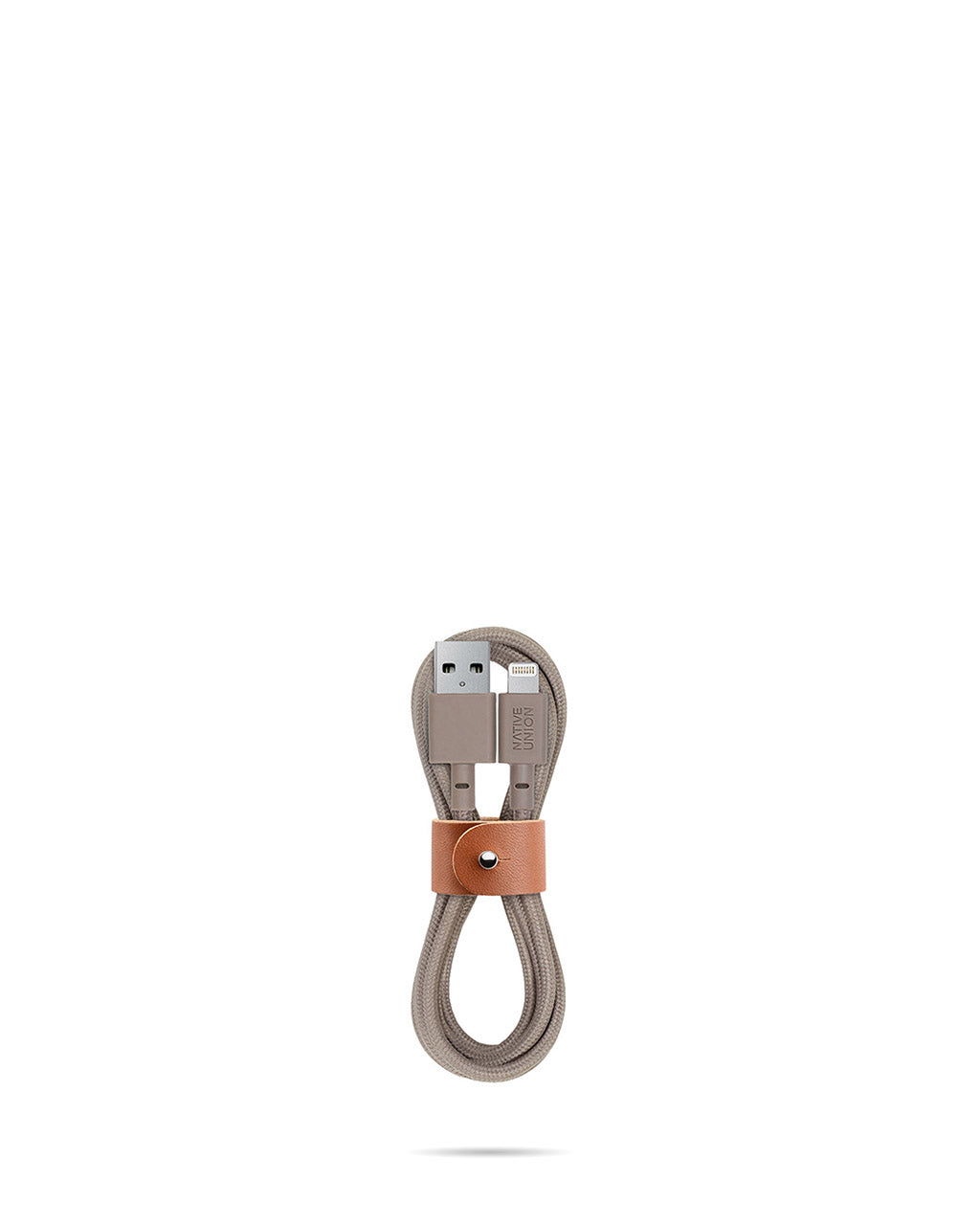 Native Union Belt Cable 4ft Lightning Front View | Taupe