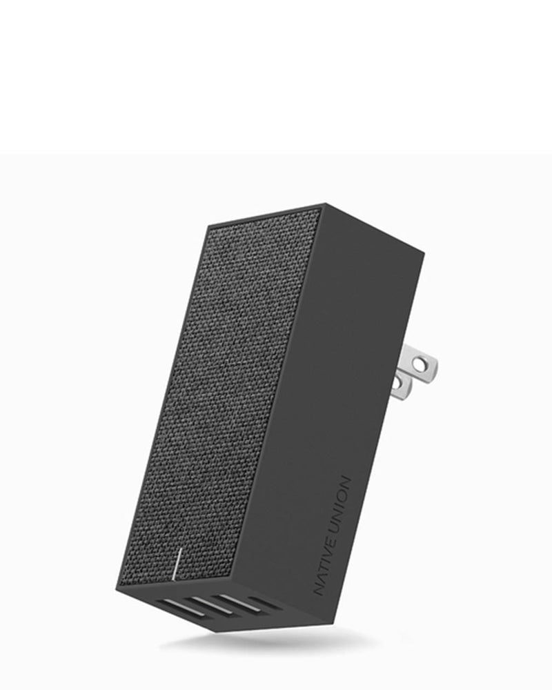 Native Union Smart Charger Slim 2-Port USB-A Wall Charger – Foldable, Slate Gray