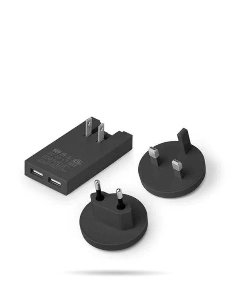 Native Union Smart Charger Slim 2-Port USB-A Wall Charger – Foldable, Slate Gray