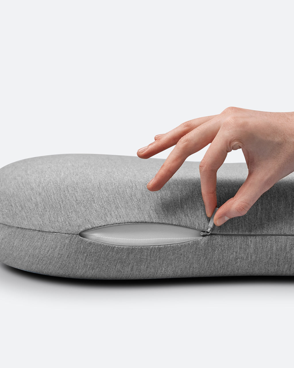 Close-up of Ostrichpillow Memory Foam Bed Pillow material | Light Grey