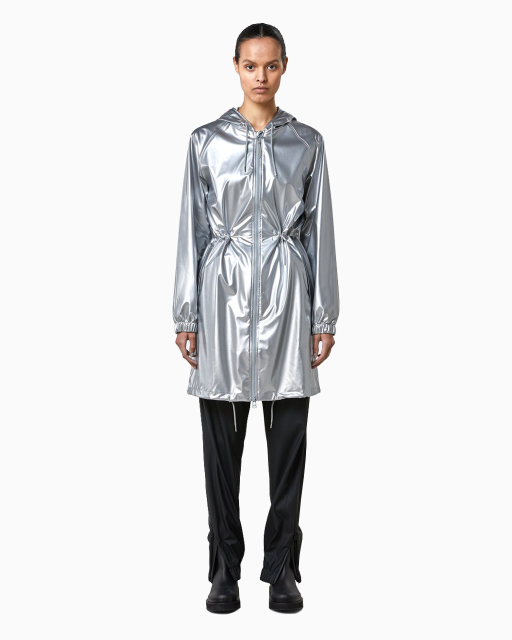 RAINS Long W Jacket - Silver