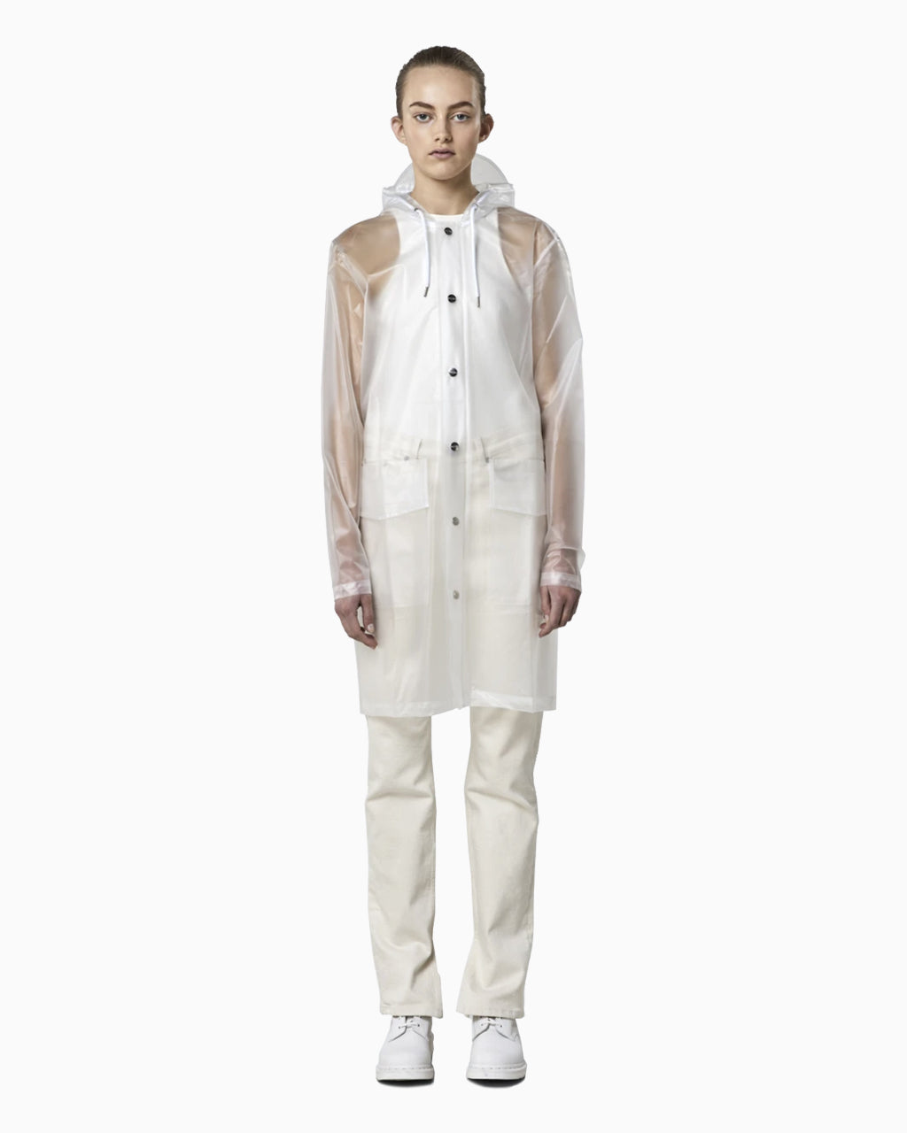 RAINS Transparent Hooded Coat - XXS/XS