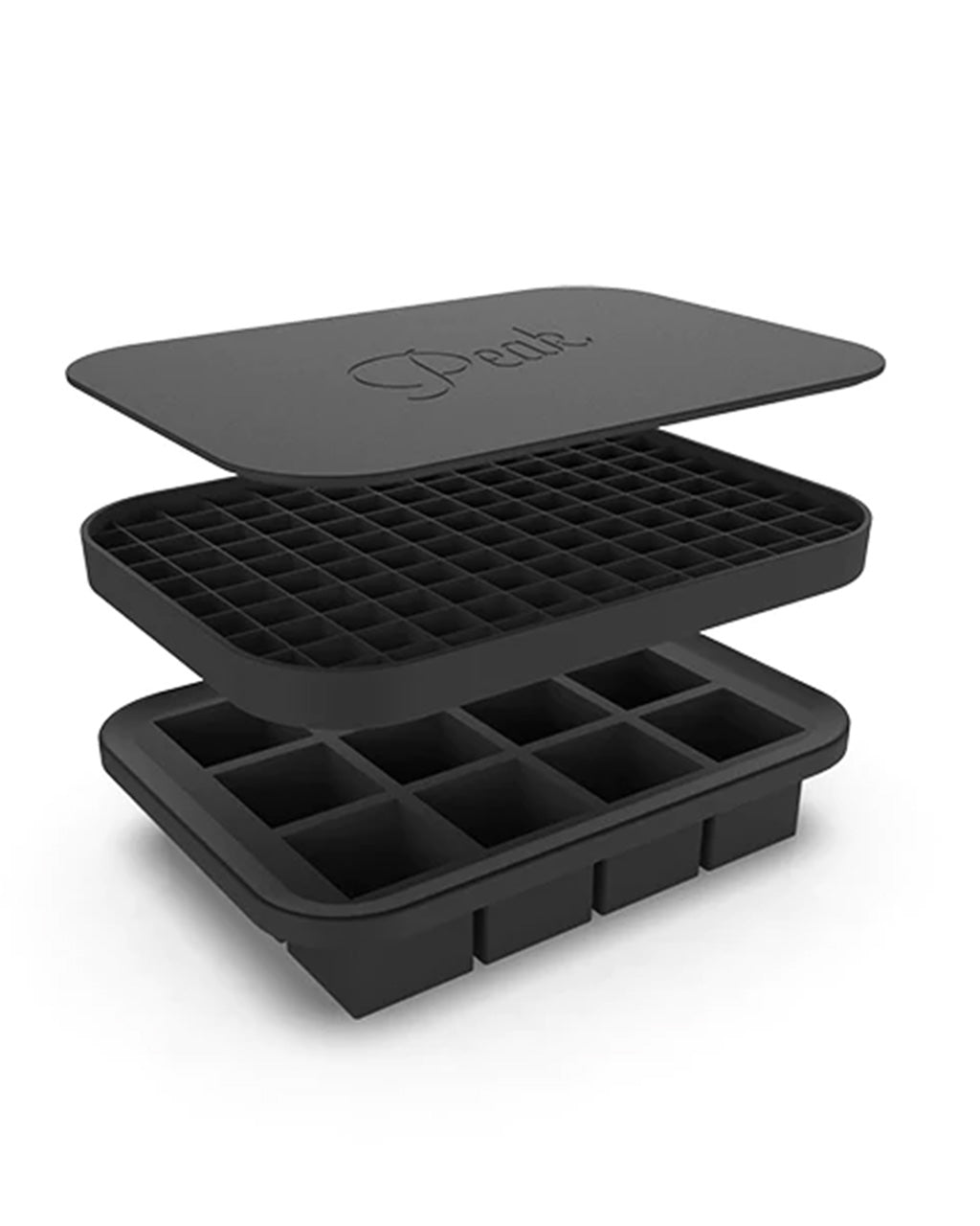 FROST Silicone Crushed Ice Tray w/ Protective Lid | Charcoal | Easy to  Remove Ice Cubes | Food Grade Premium Silicone | Dishwasher Safe, BPA Free